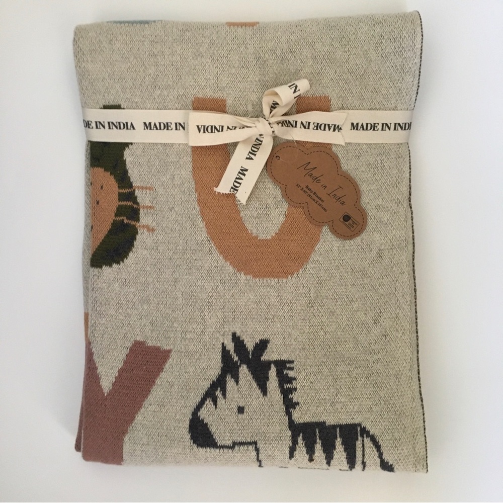 NEW Baby Blanket Animals & Alphabet Letters Theme Baby Gift | Made in India